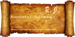 Ronchetti Julianna névjegykártya